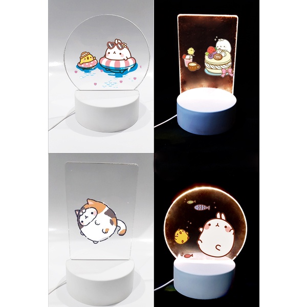 Đèn Led 3D molang DLI8 Đèn Ngủ 3D Sáng Tạo cute dễ thương