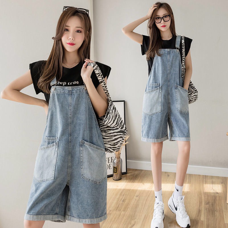 YẾM QUẦN JEAN, YẾM QUẦN SHORT HAIQUANG DÁNG RỘNG PHONG CÁCH ULLZANG CHẤT JEAN MỀM NĂNG ĐỘNG MÀU XANH NHẠT TÚI CHÉO