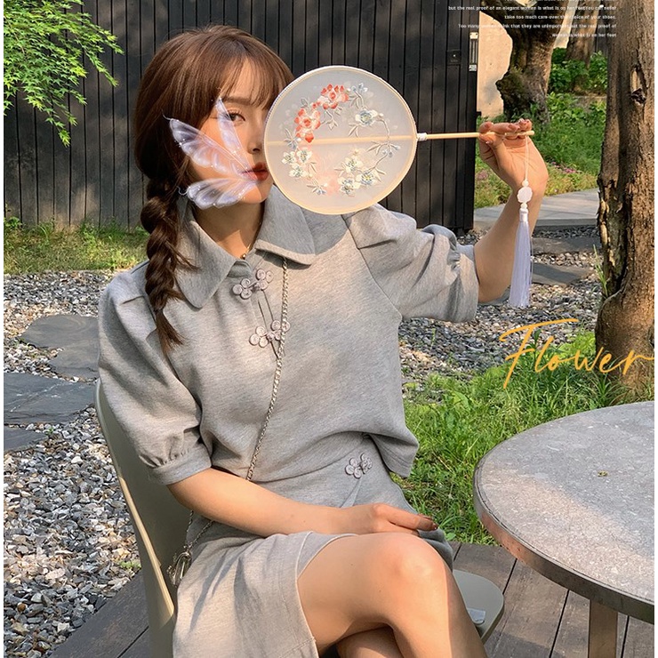 Áo Thun crop top Tay Phồng Dáng Rộng Phong Cách Hàn Quốc Thời Trang Cho Nữ