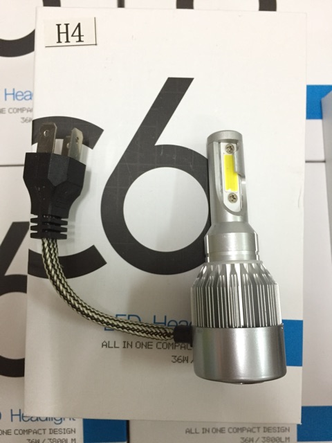 Đèn LED C6 pha/cos, pha sương tất cả các kiểu chân cho xe ô tô, gắn máy