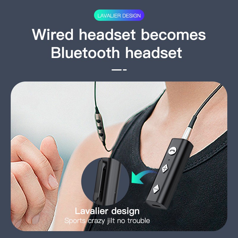 Thiết Bị Nhận Tín Hiệu Âm Thanh Bluetooth 5.0 Đầu Cắm 3.5mm Cho Xe Ô Tô