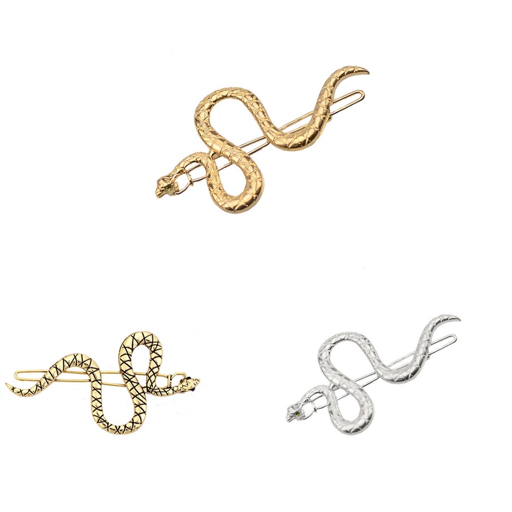 Kẹp tóc hình rắn bằng kim loại phong cách Punk cho nữ