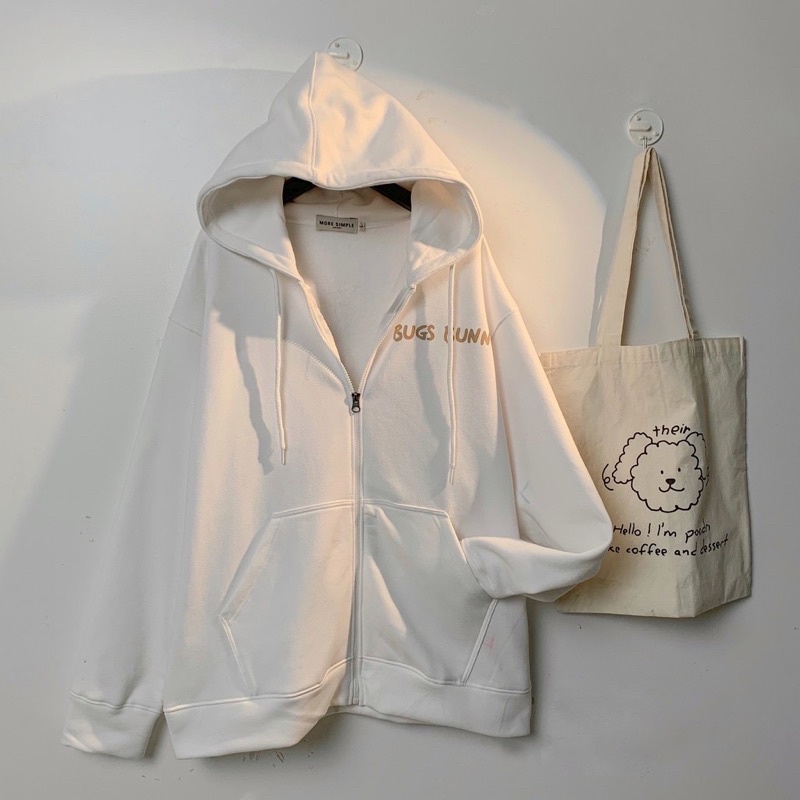 Áo khoác hoodie nỉ bông dáng rộng unisex dưới 75kg chất nỉ bông cotton tabistore - Bugs Bunny | BigBuy360 - bigbuy360.vn