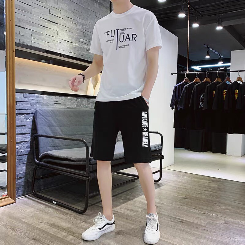 Set Bộ Thể Thao 2 Món Quần Shorts + Áo Nam Nữ Unisex Chất Vải Thun Futuar MSA018