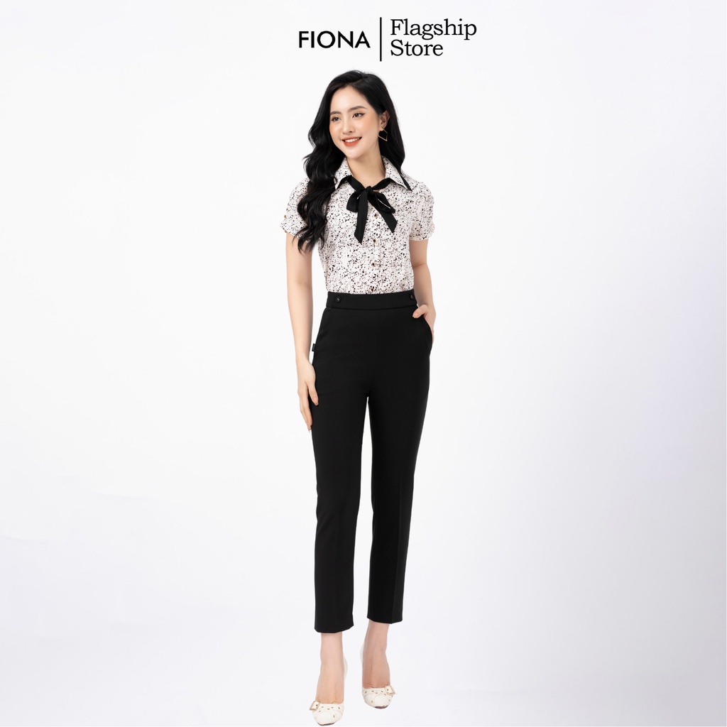 Quần ống đứng cúc cài trang trí túi FIONA F352303