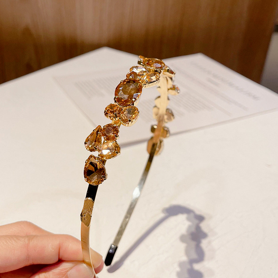 Băng Đô Hợp Kim Đính Đá Nhiều Màu Sắc Xinh Xắn Cho Nữ