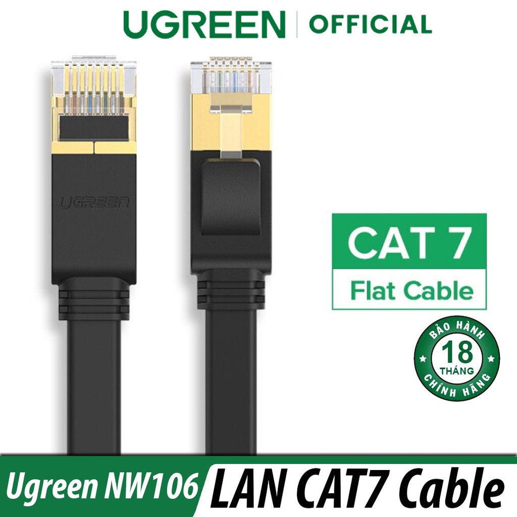 Cáp Mạng Dây Dẹp Cat7 STP 10Gbps Ugreen NW106 Chính Hãng