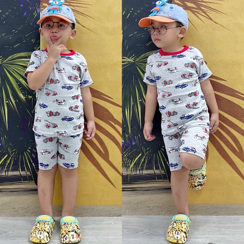 Bộ ngắn tay bé trai thun borip xuất khẩu size đại