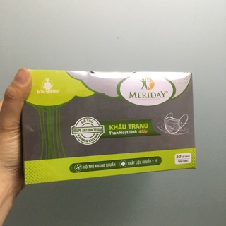 Khẩu trang y tế than hoạt tính 4 lớp MERIDAY
