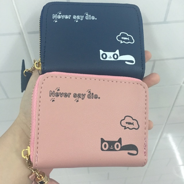 Ví cầm tay nữ ngắn hình mèo cute