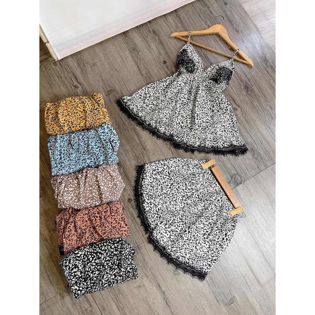 Set Đồ Ngủ Hai Dây Beo Phối Ren Sexy <freeship> dưới 65kg, có mút ngực, vải mềm, mát,đồ bộ mặc ngủ | BigBuy360 - bigbuy360.vn
