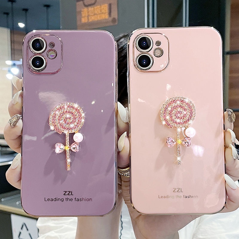 Ốp Điện Thoại Góc Vuông Đính Đá Lấp Lánh Dễ Thương Cho Realme C35 C31 C21y C25y C21 C20 C15 C12 C11 2021