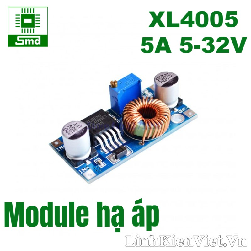 Module nguồn hạ áp 5A XL4005 điện áp ra 0.8 -24v dòng 5a, mạch nguồn hạ áp đầu ra điều chỉnh điện áp