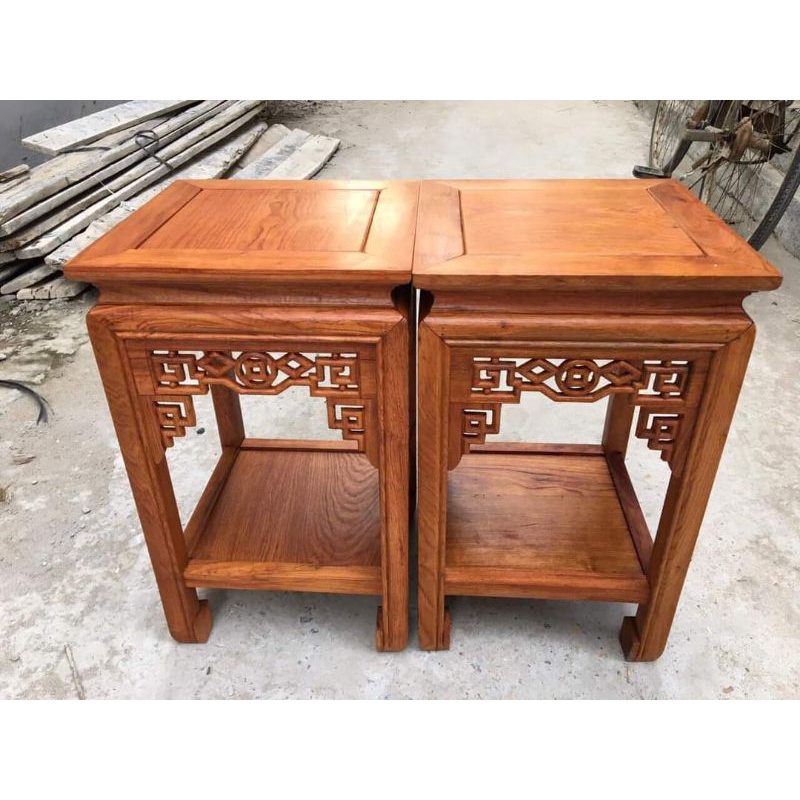 Đôn vuông gỗ gõ đỏ kích thước cao 60 cm vuông 30 cm