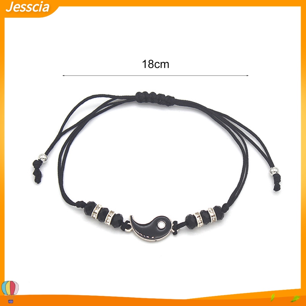 Jessica| Set 2 Vòng Tay Hợp Kim Không Phai Màu Chống Rỉ Sét Có Thể Điều Chỉnh Cho Cặp Đôi