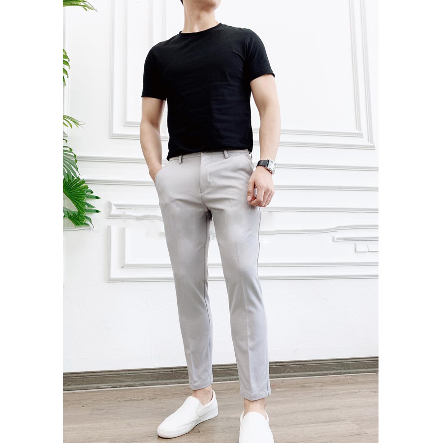 Quần Dài Nam Chất Đũi Kiểu Dáng Công Sở Trẻ Trung Slim Fit Ống Ôm Vải Đũi Tăm Co Giãn Nhẹ Thông Hơi Thoáng Mát