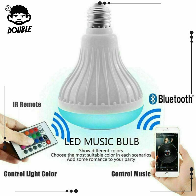 Bóng Đèn Led Đổi Màu Bluetooth 12w E27 Rgb Trang Trí Nhà Cửa / Quán Bar / Ktv