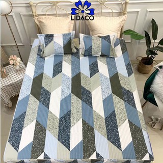 Bộ ga giường cotton 100 LIDACO decor phòng ngủ vintage, set ga gối cotton hàn thấm mồ hôi đủ mọi size nệm