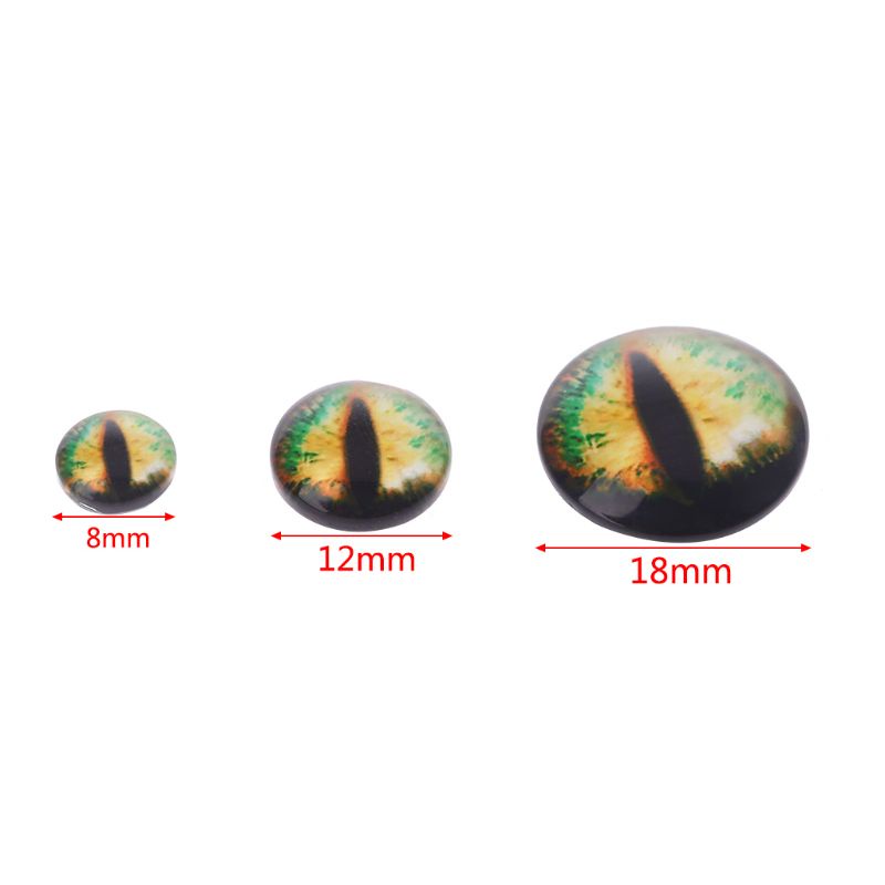 Set 10 Cặp Mắt Kính Hình Mắt Khủng Long 8/12/18mm Làm Đồ Thủ Công DIY