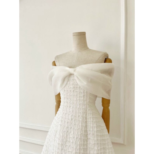 Đầm dự tiệc trễ vai gấm cao cấp Reno Dress