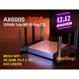 🔥10.10🔥Phát WiFi 6E TP-Link XDR6080 Turbo AX6000 Mesh Hỗ Trợ 1024 Người Dùng Cổng 2.5G
