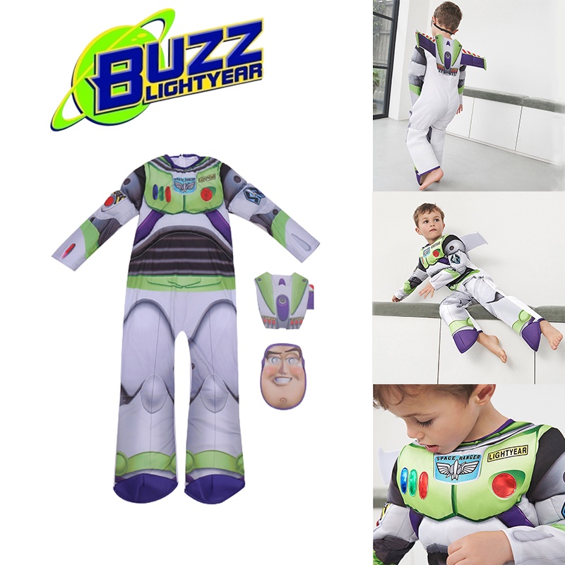 Toy Story Buzz Jumpsuit kid Cosplay Halloween Party Costume boy Gifts