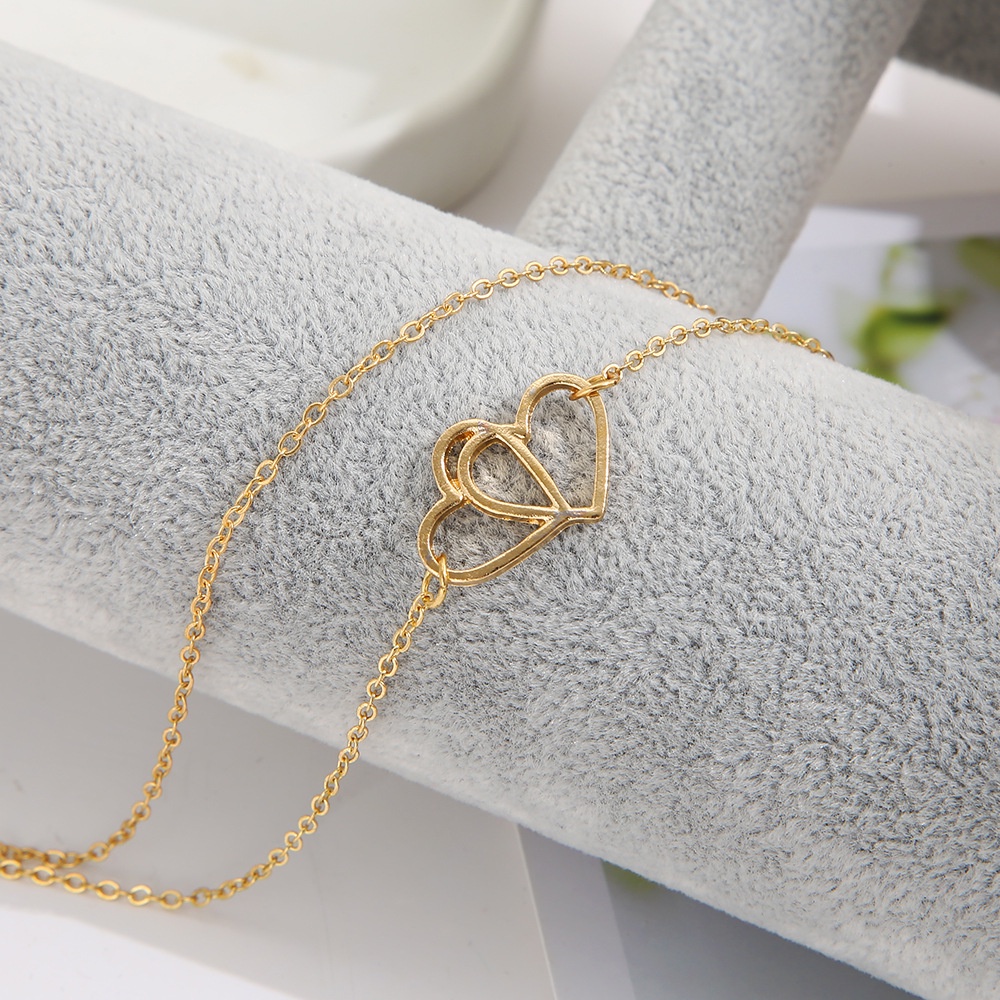 Lắc Chân Hai Lớp Mặt Hình Trái Tim Màu Sắc Thời Trang Đi Biển Mùa Hè Cho Nữ