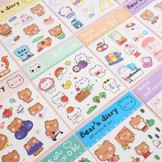 Full 12 mẩu loại sticker dễ thương trang trí 1 tấm