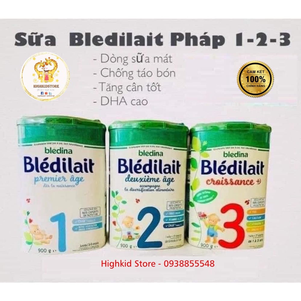 Sữa Bledilait Mẫu Mới số 1,2,3 900g