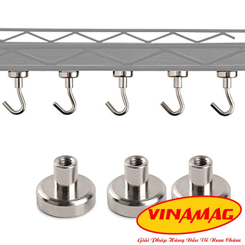 Móc treo đồ nam châm siêu mạnh, móc treo nam châm cực mạnh D16, D25, D32