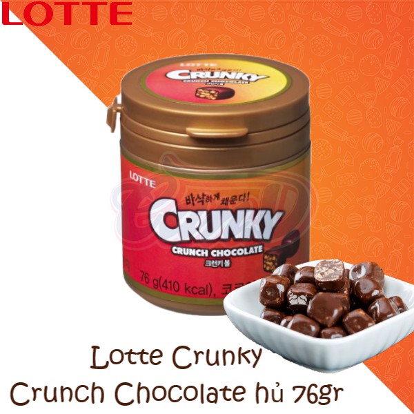 Lotte Crunky Crunch Chocolate hủ 76gr