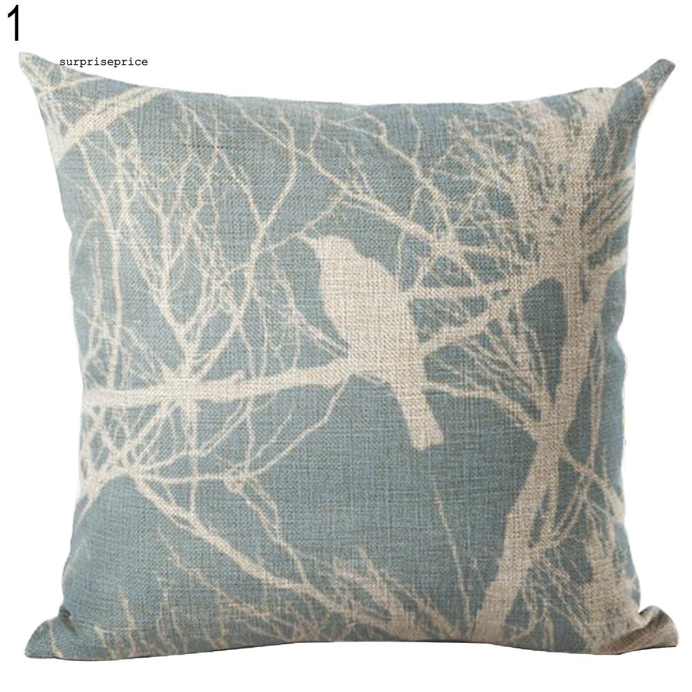 Bao bọc gối trang trí hình vuông in hình chú chim đáng yêu