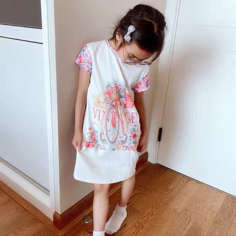 Váy ngắn tay bé gái Mayoral 2-6 tuổi  Đầm bé gái chất mịn xuất dư 1121
