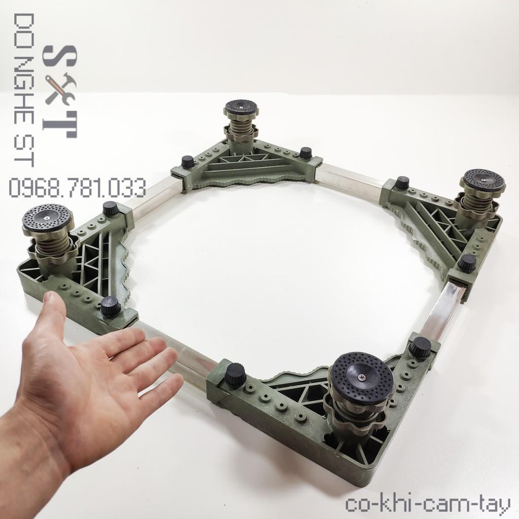 Chân đế máy giặt inox chống rung cho máy giặt tủ lạnh trụ ren điều chỉnh cao thấp - BH 2 năm