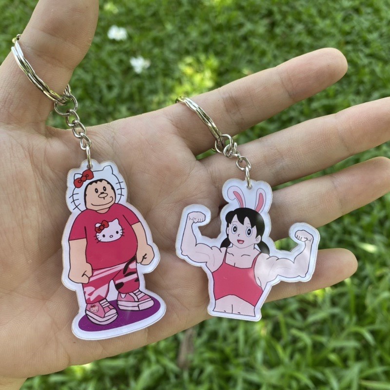 Móc khoá Chaien Kitty Shizuka Cơ Bắp dễ thương