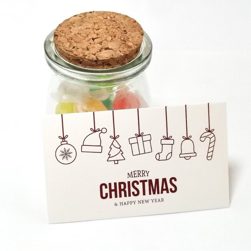 Set 50 thiệp giáng sinh phù hợp làm quà tặng màu trơn