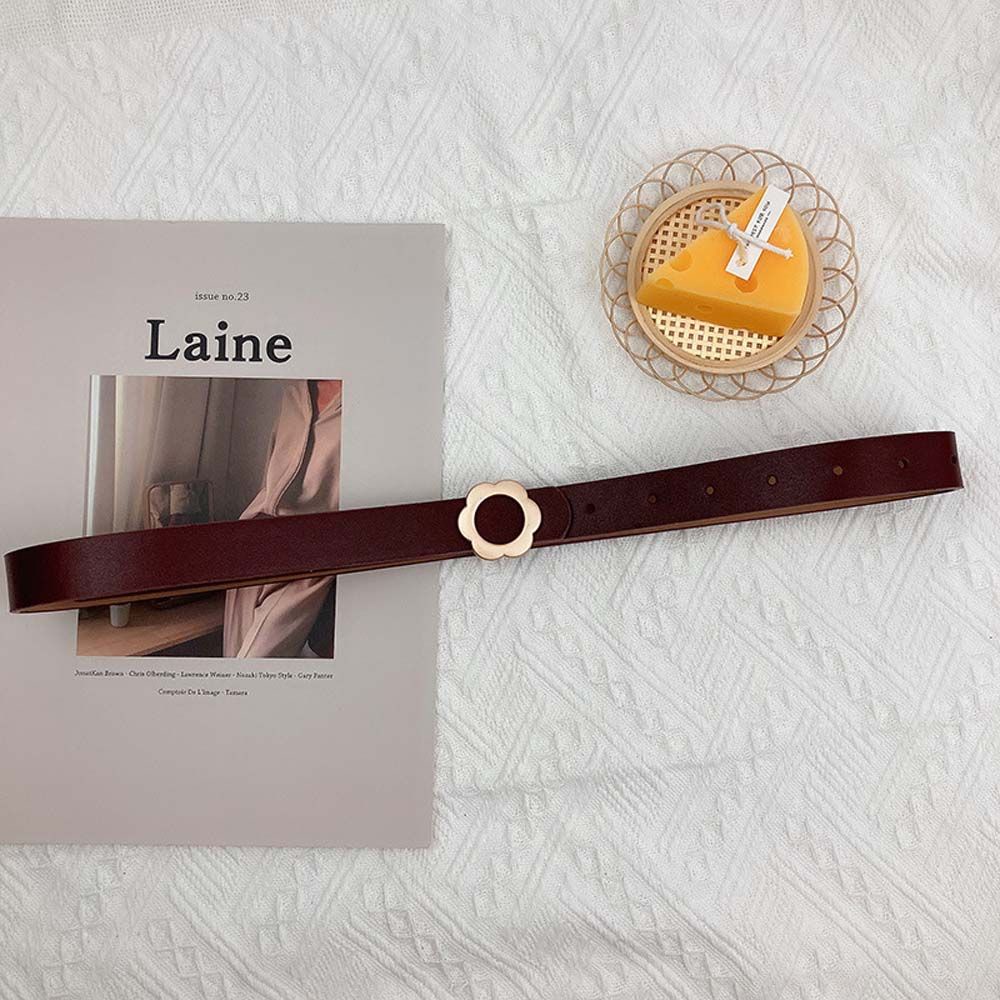 Thắt Lưng Da Pu Khóa Hoa Nhiều Màu Tùy Chỉnh Thời Trang Hàn Quốc Cho Nữ