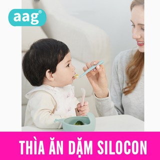 Thìa ăn dặm silicon set 2 aag hàn quốc cao cấp aag310 - dososinhbosu