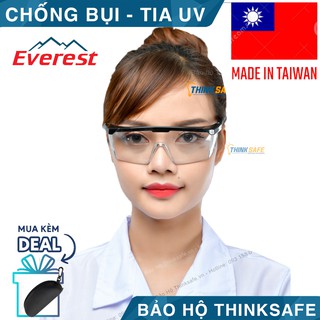 Kính bảo hộ Everest EV105 chống bụi chống đọng sương, mắt kính vuông trong suốt-Bảo Hộ Thinksafe