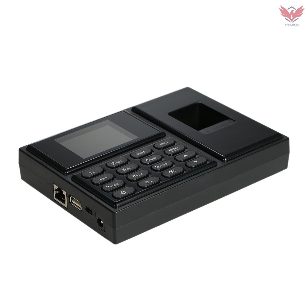 Fir Intelligent Biometric Fingerprint Password Attendance Machine Employee Checking-in Recorder 2.4 inch TFT LCD Screen DC 5V Time Attendance Clock