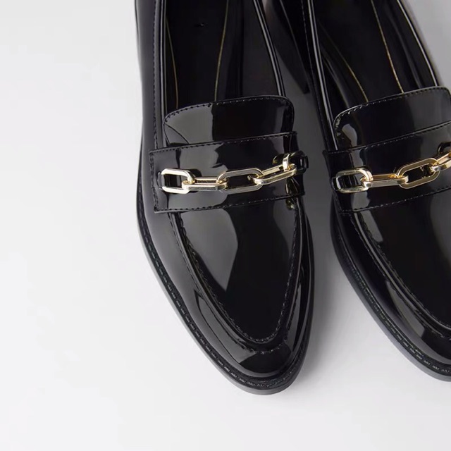 Giầy mocasin da bóng quai xích ZR . Ảnh thật