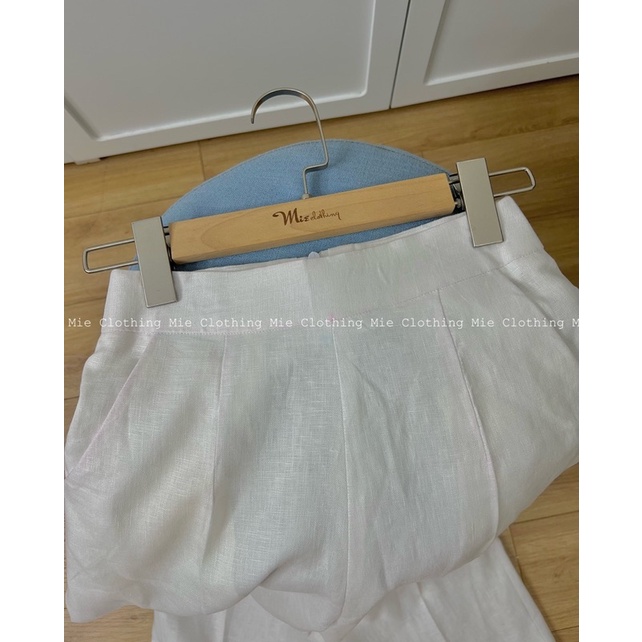MIE MIN Quần Linen Mie khoá kéo sau lưng