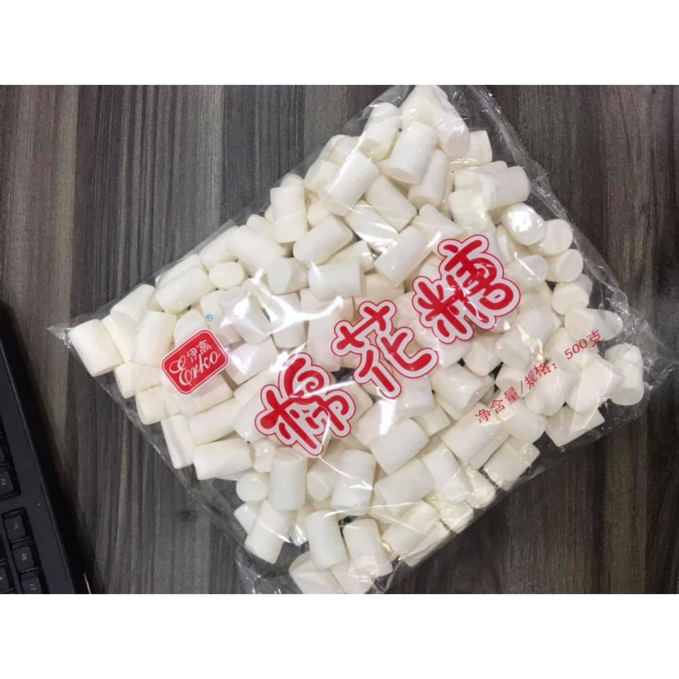 Kẹo Marsh mallow trắng 500gram - Nguyên liệu kẹo Nougat