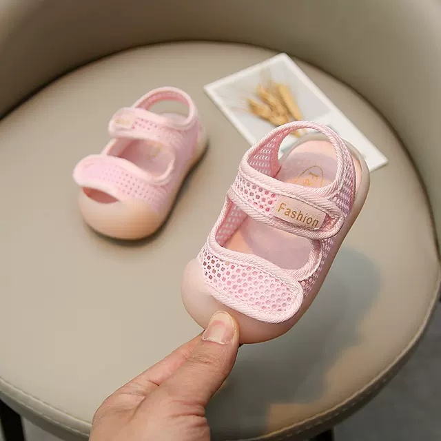 xăng đan bé gái, bé trai có chống vấp dép quai hậu tập đi quai vải lưới êm chân thấm mồ hôi 2 quai tùy chỉnh 2203