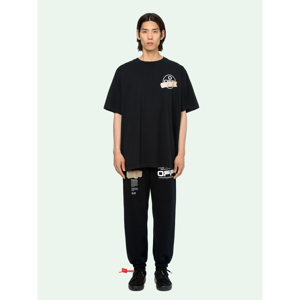 Áo Phông Off-White Tape Arrow S/S Over Tee Black Beige chính hãng