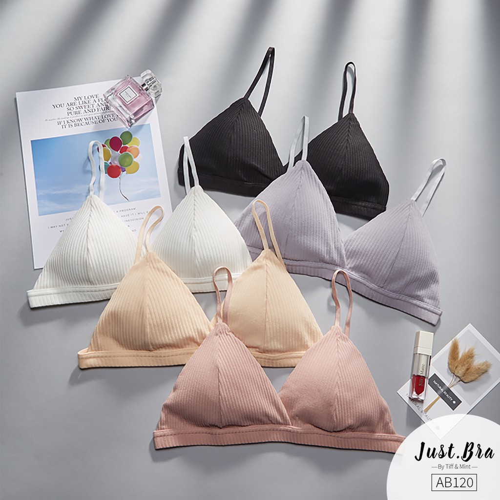 Áo ngực Just Bra cotton thun gân mút mỏng AB120 | BigBuy360 - bigbuy360.vn