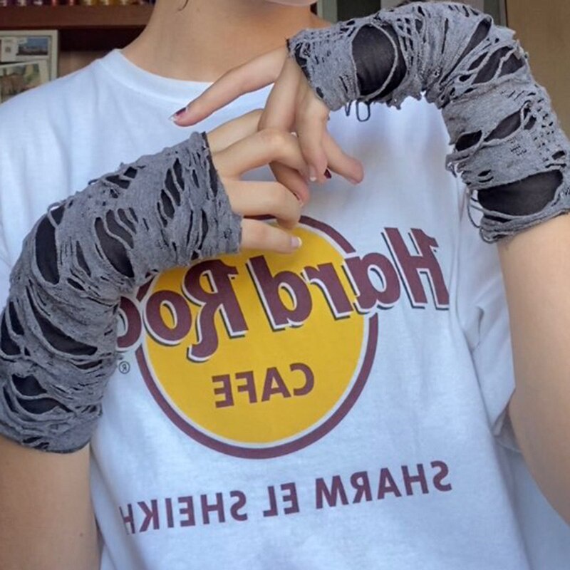 1 Đôi Găng Tay Hở Ngón Màu Đen Vui Nhộn Cho Nữ