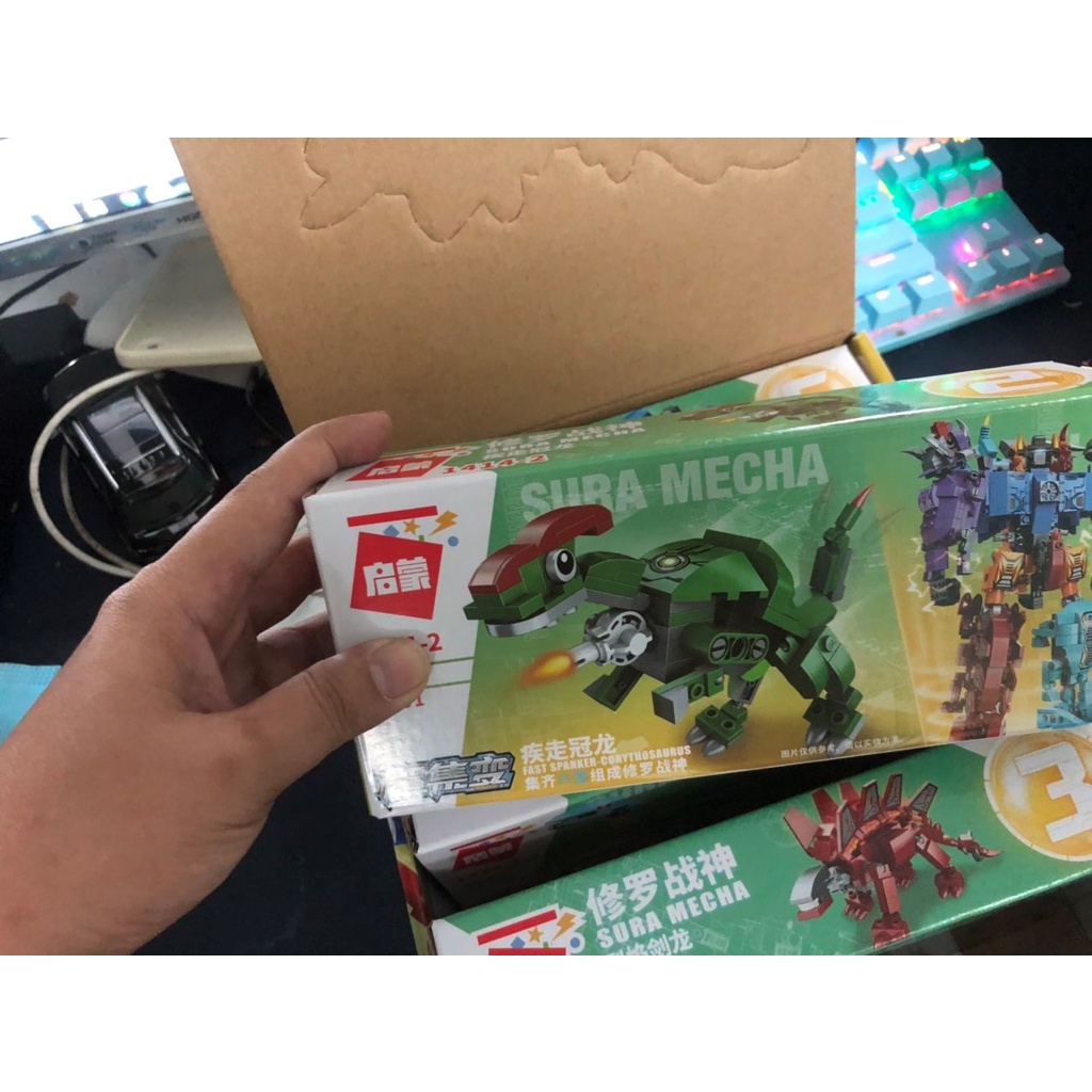 Mô hình lắp ráp 1414 siêu hợp kim God of War fit boy plug-in biến dạng robot Đồ chơi lắp ráp