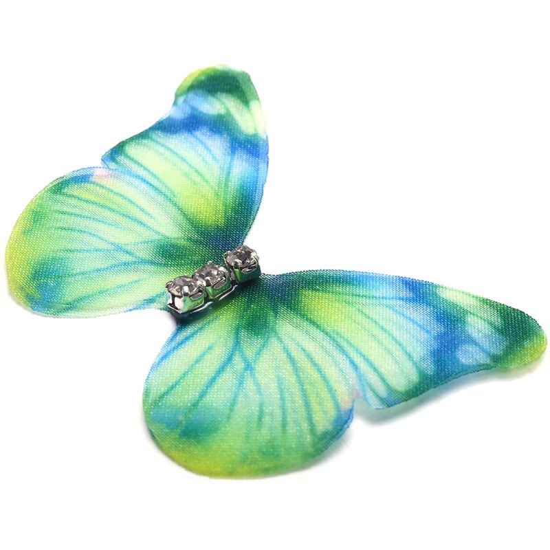 Set 50 miếng vải voan hình bướm màu sắc gradient 38mm dùng để trang trí tiệc