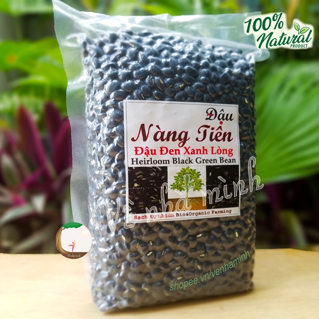 ĐẬU ĐEN XANH LÒNG THUẦN CHỦNG HỮU CƠ TỰ NHIÊN 500G ( Hạt đỗ đen xanh lòng Nàng Tiên ) dùng nấu chè, làm giá đậu, bánh...